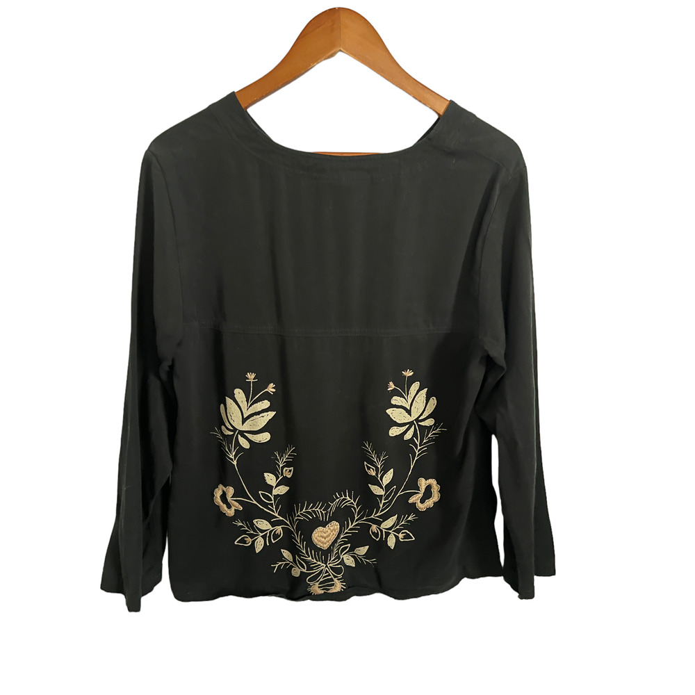 DAVID DART Black Art to Wear Button Up Shirt Long Sleeves Women's Size M - Picture 3 of 6